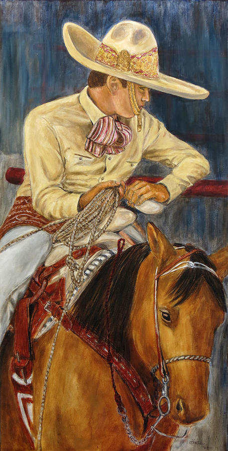 Mexican Painting - El esperar del Charro by Pat Haley