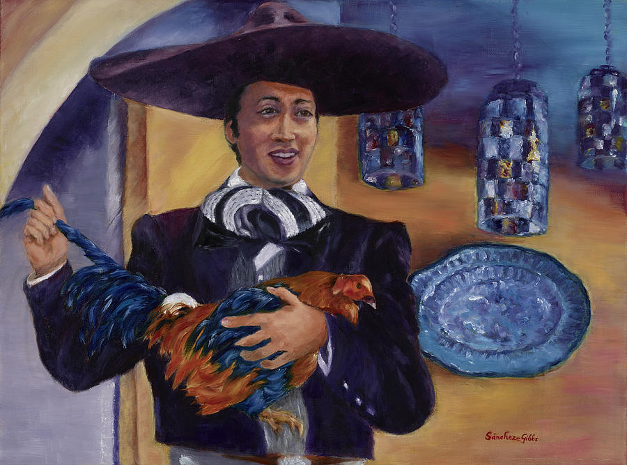 Rooster Painting - El Gallero by Maria Gibbs