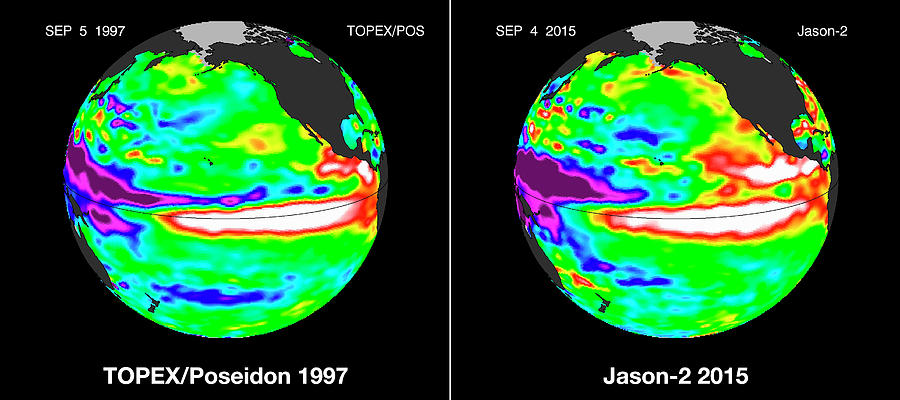 El Nino Comparison Photograph by Nasa/jpl-caltech