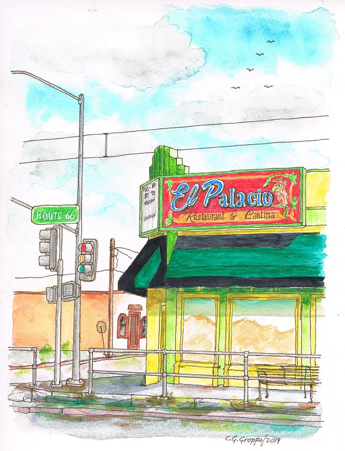 El Palacio Restaurant in Route 66, Andy Devine Ave., Kingman, Arizona Painting by Carlos G Groppa