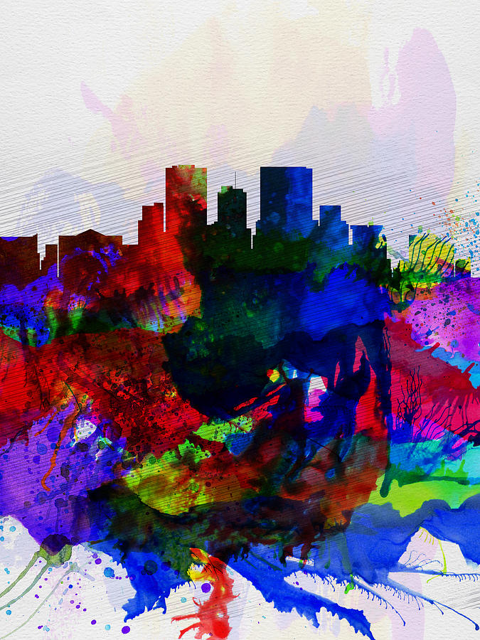 City Painting - El Paseo Watercolor Skyline by Naxart Studio