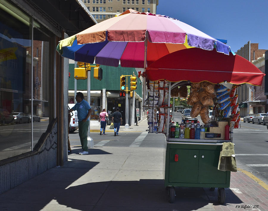 El Paso Photograph - El Paso Street Vendor by Allen Sheffield