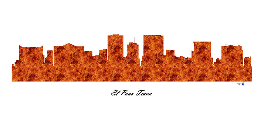 El Paso Texas Raging Fire Skyline Digital Art by Gregory Murray