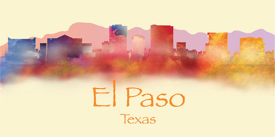 El Paso Texas Skyline III Painting by Loretta Luglio