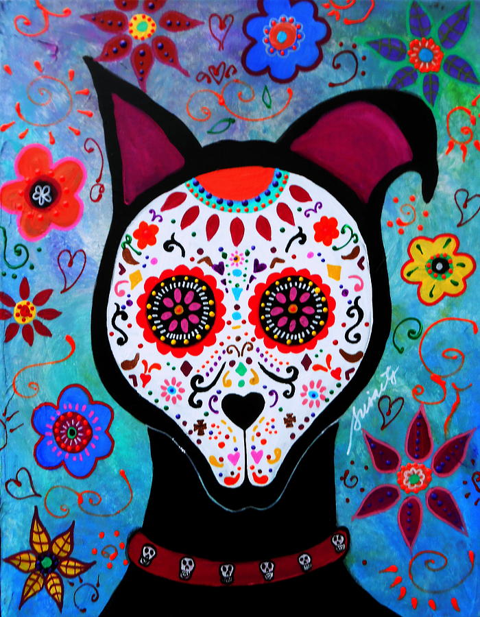 Cool Painting - El Perro Day Of The Dead by Pristine Cartera Turkus