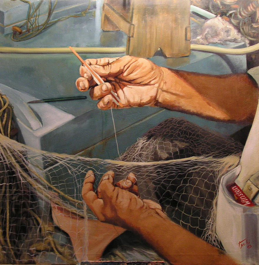 El Pescador Painting by Tachi Pintor