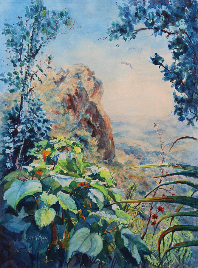 Rainforest Painting - El Yunque Rainforest Puerto Rico by Estela Robles Galiano