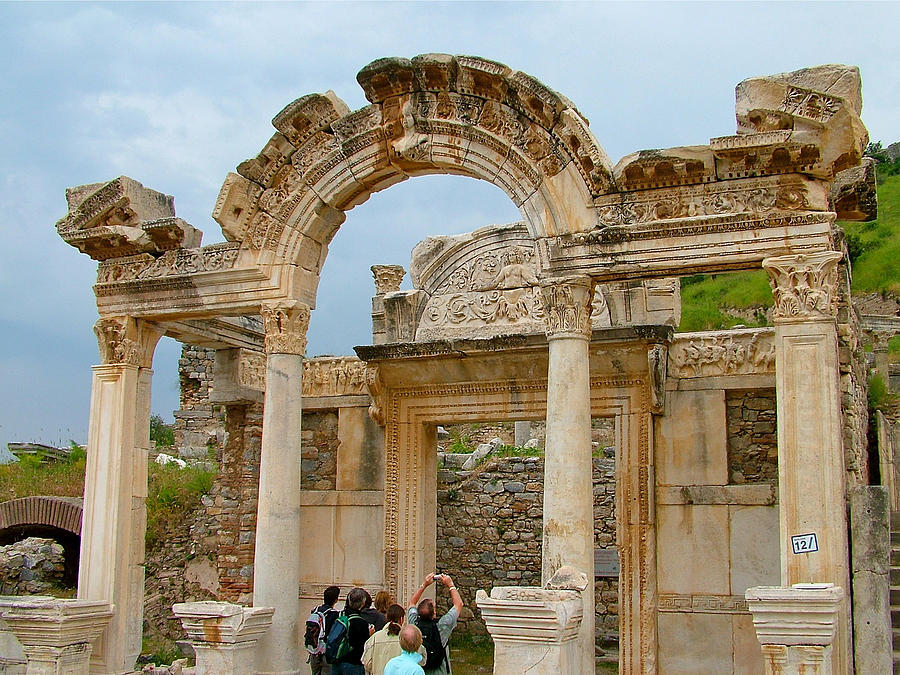 Elaborately Carved Arches In Temple Of Domitian In Ephesus-turke Photograph