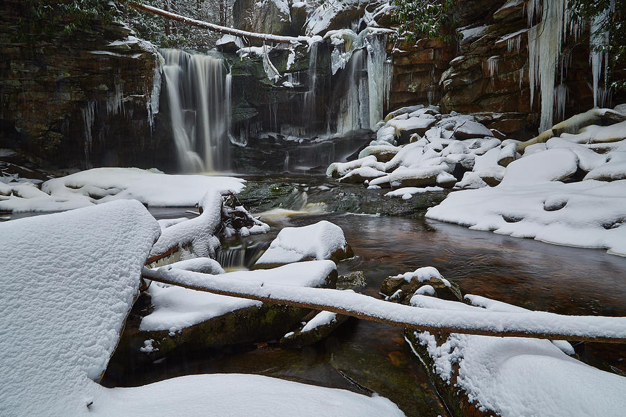 Elakala Falls - Snow Photograph by Brian Simpson