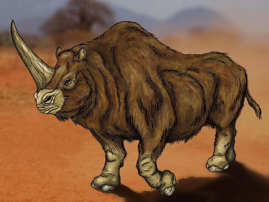 Elasmotherium Digital Art By Paul Gioacchini