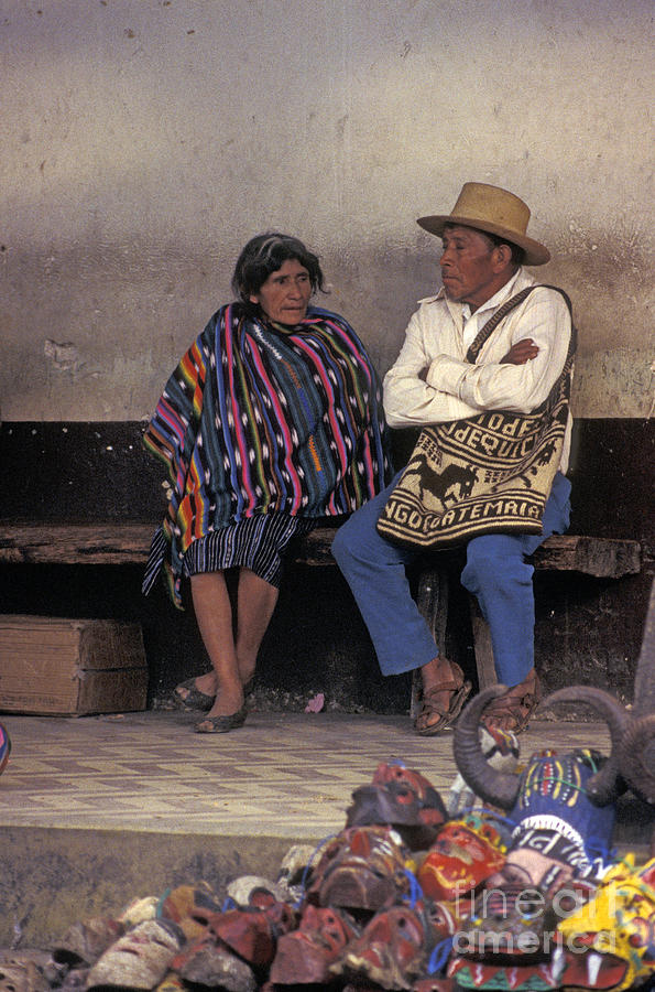 Elderly Mayan Couple Chichicastenango Guatemala Photograph by John  Mitchell