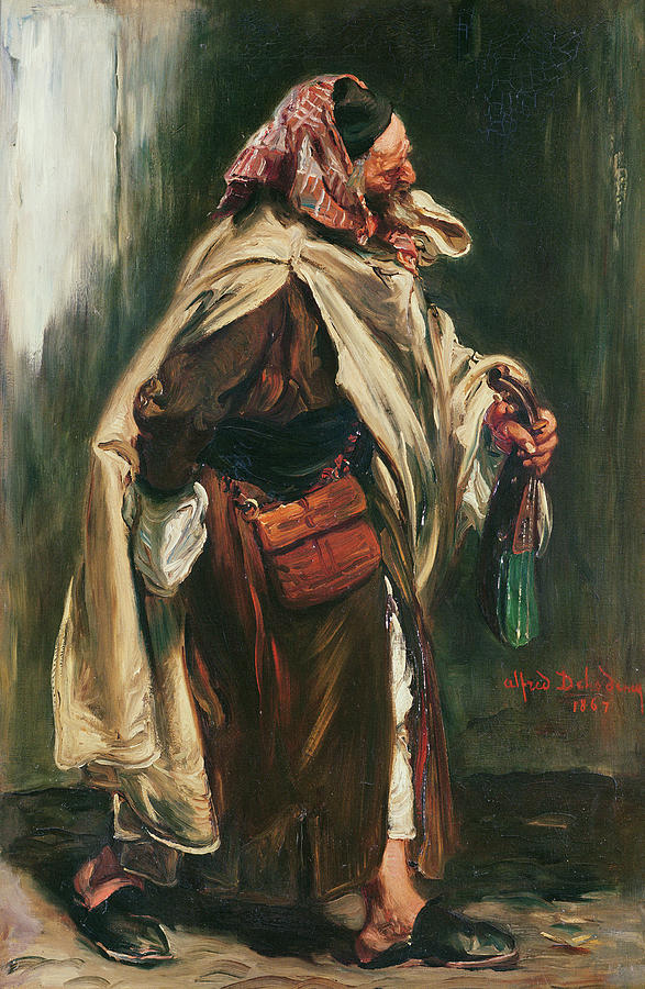 Scarf Photograph - Elderly Moroccan Jew, 1867 Oil On Canvas by Alfred Dehodencq