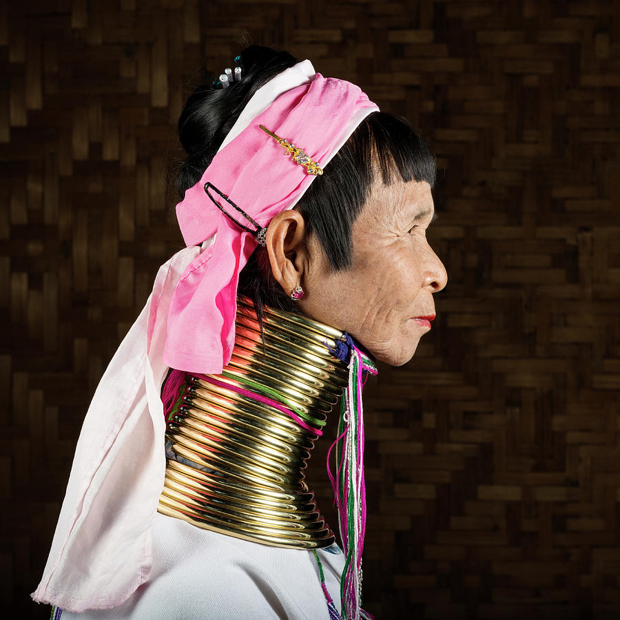 Elderly Woman From Padaung Hill Tribe Photograph by Martin Puddy