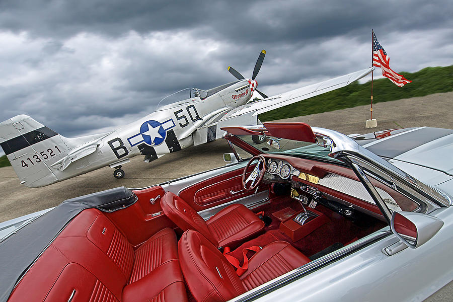 Ford Mustang Photograph - Eleanor Cockpit with P51 Mustang by Gill Billington