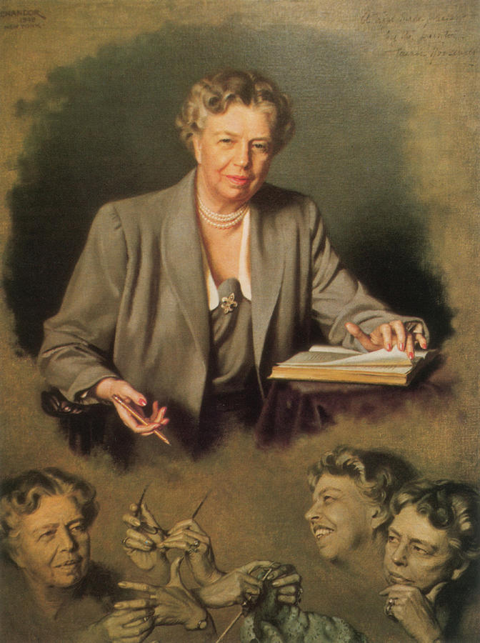 Franklin Roosevelt Painting - Eleanor Roosevelt, First Lady by Science Source