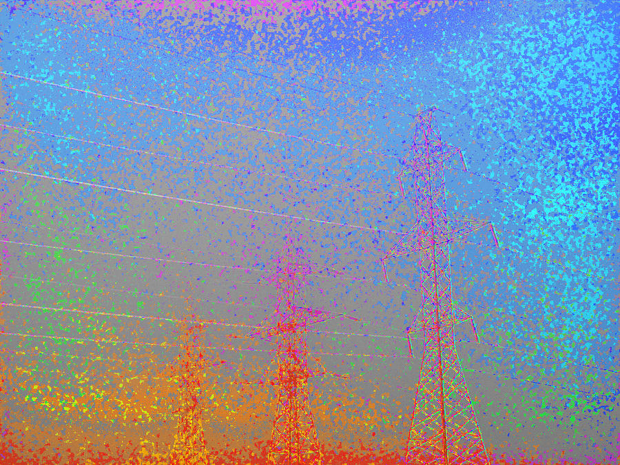 Electic  Power Lines in Fog AE 2  Photograph by Lyle Crump