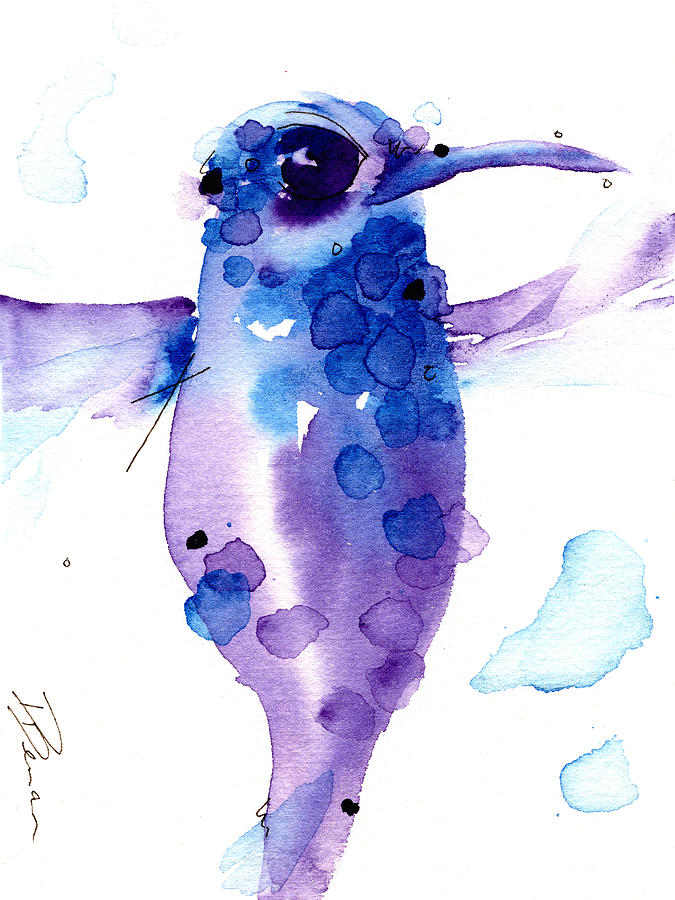 Electric Blue Hummer Painting by Dawn Derman