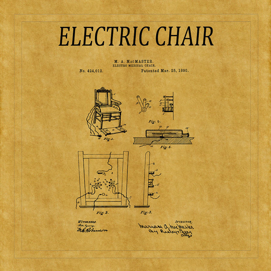 Electric Chair Patent 1 Photograph by Andrew Fare