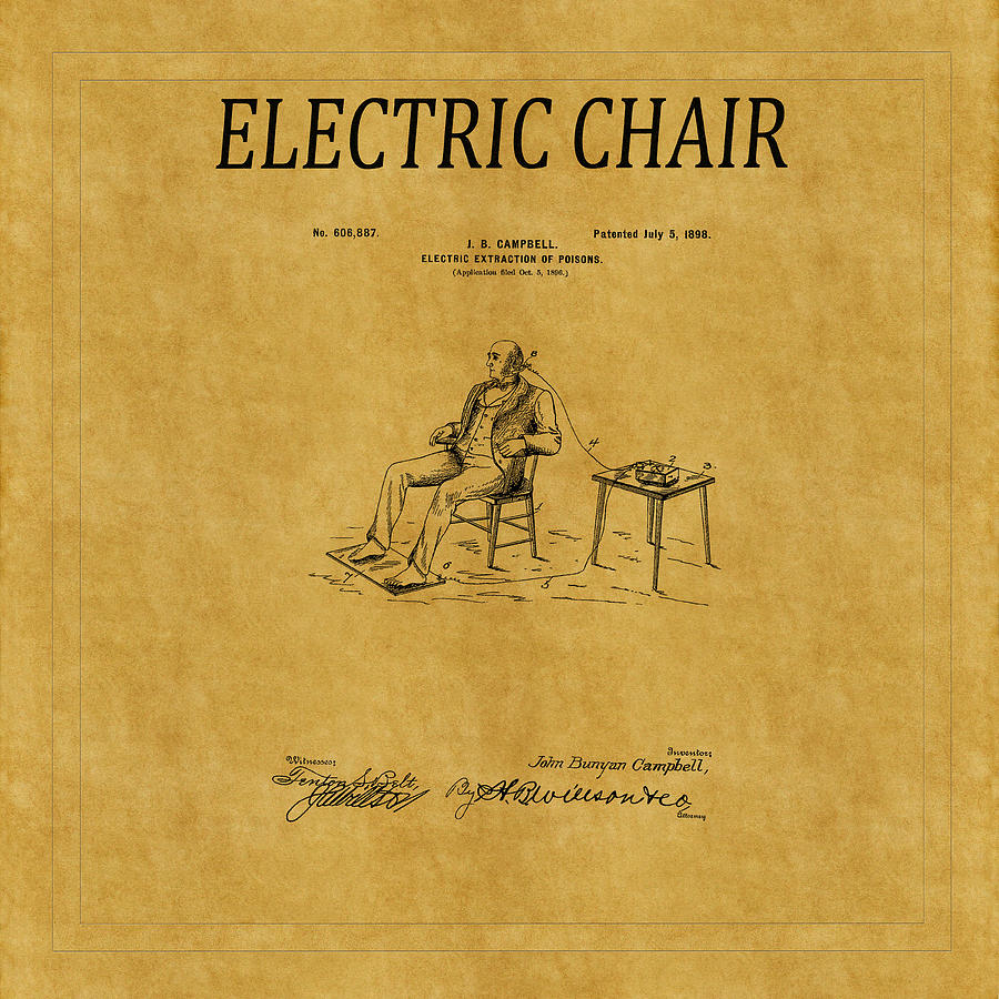 Electric Chair Patent 3 Photograph by Andrew Fare