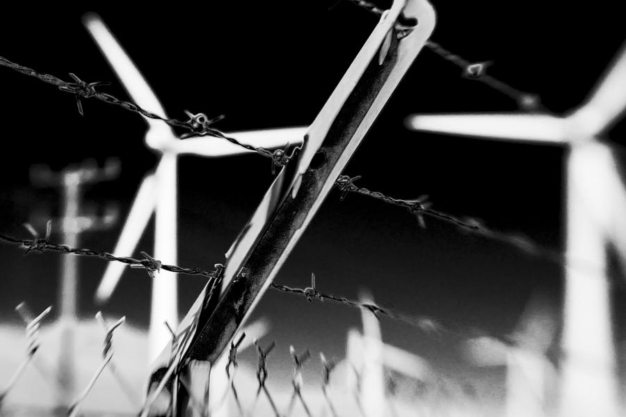 Electric Fence Black and White Photograph by Scott Campbell
