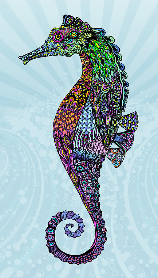 Seahorse Digital Art - Electric Gentleman Seahorse by Tammy Wetzel