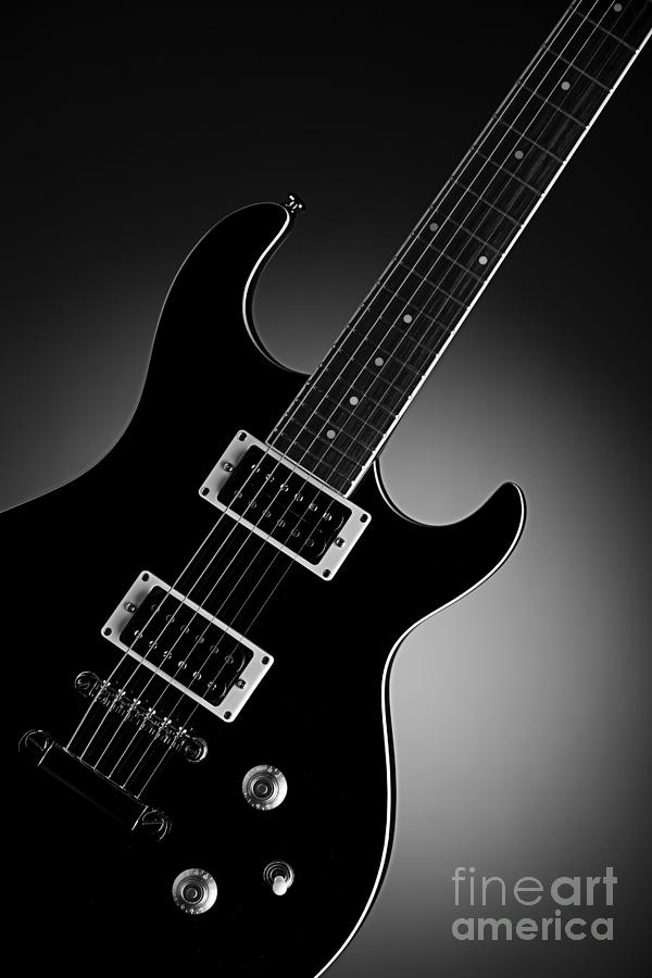 Electric Guitar in Black and White Photograph by M K Miller