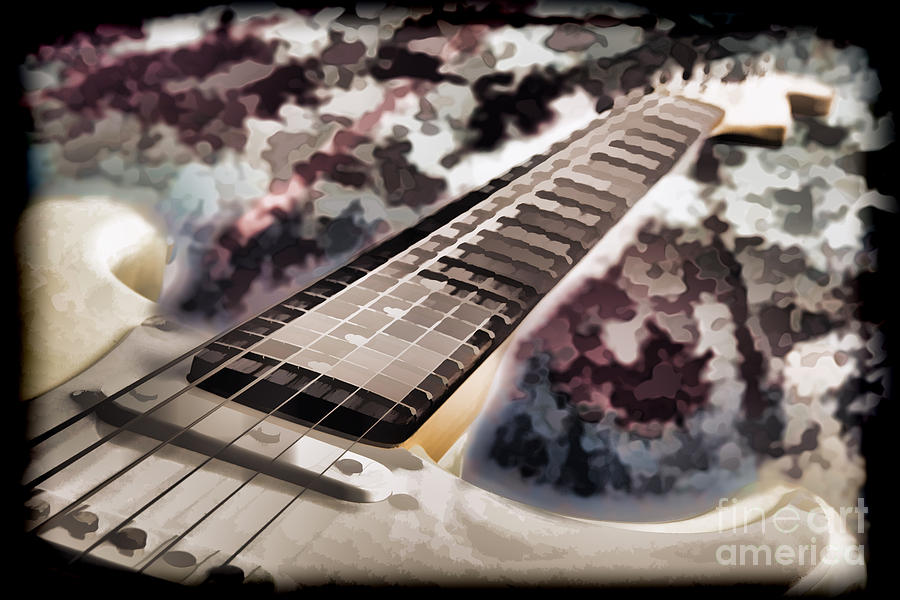 Electric Guitar Painting Photograph in Color 3318.02 Painting by M K Miller