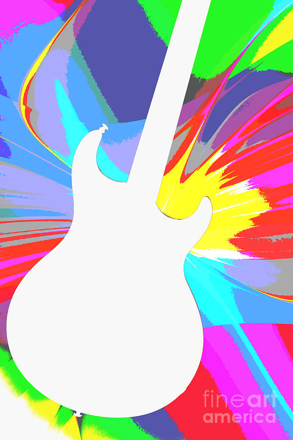 Electric Guitar Photograph or picture Silhouette in Color 3317.0 Photograph by M K Miller