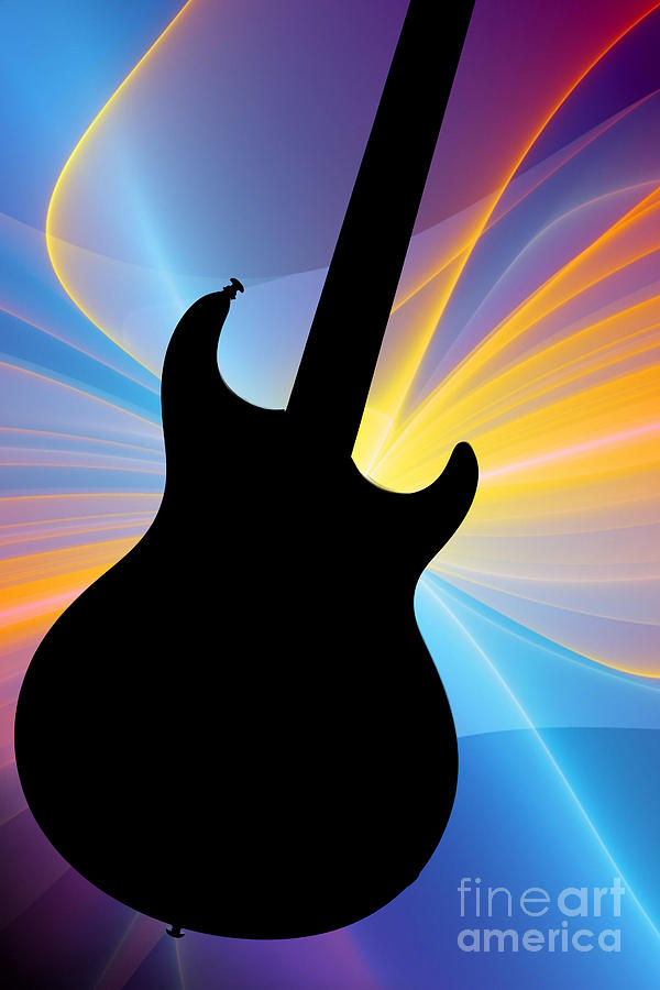 Electric Guitar Silhouette Photograph in Color 3317.02 Photograph by M K Miller