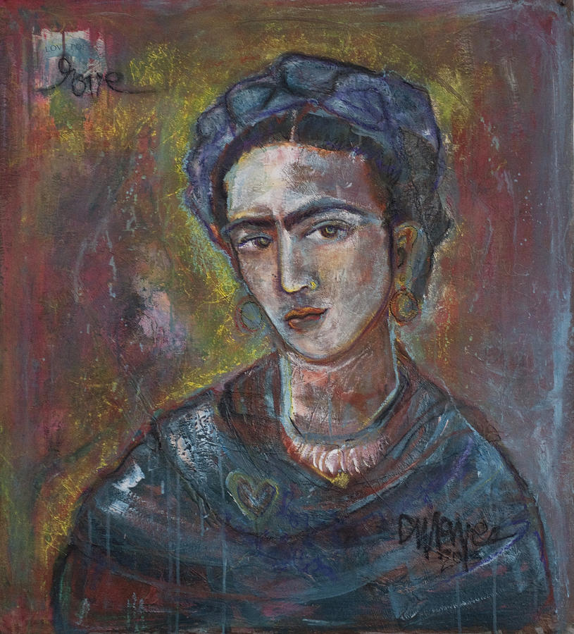 Portrait Painting - Electric Light Frida by Laurie Maves ART