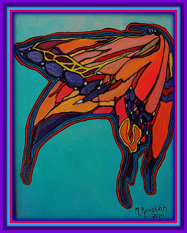 Electric Moth Painting by MarvL Roussan