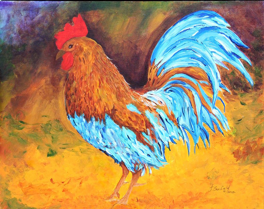 Electric Rooster Painting by Jody Bonifield - Pixels