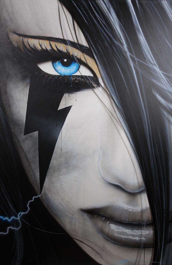 Black And White Painting - Electric Sin by Christian Chapman Art