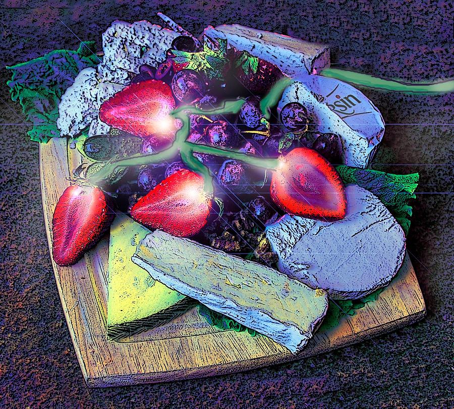 Electric Strawberries Digital Art by Pamela Smale Williams Electric Strawberries Digital Art by Pamela Smale Williams