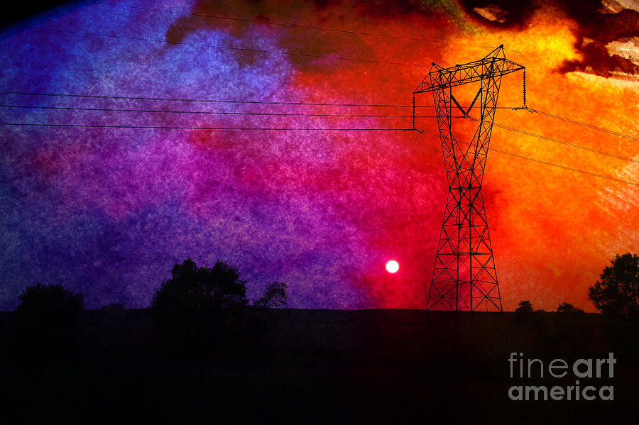 Electric Sunset Painting by R Kyllo
