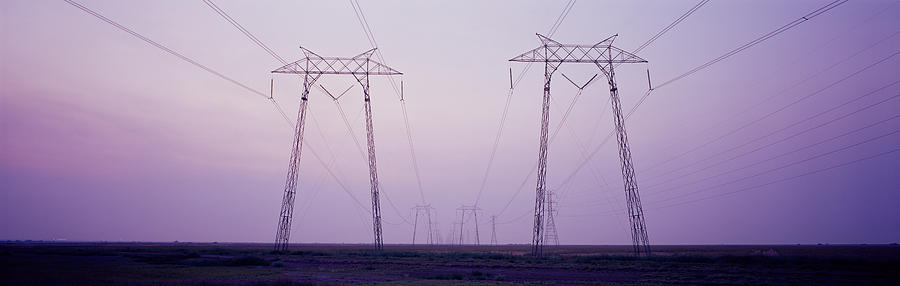 Electric Towers At Sunset, California Photograph by Panoramic Images