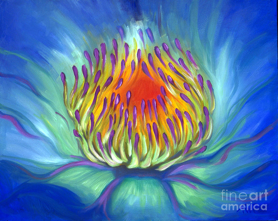 Electric Water Lily Painting by Audrey Peaty