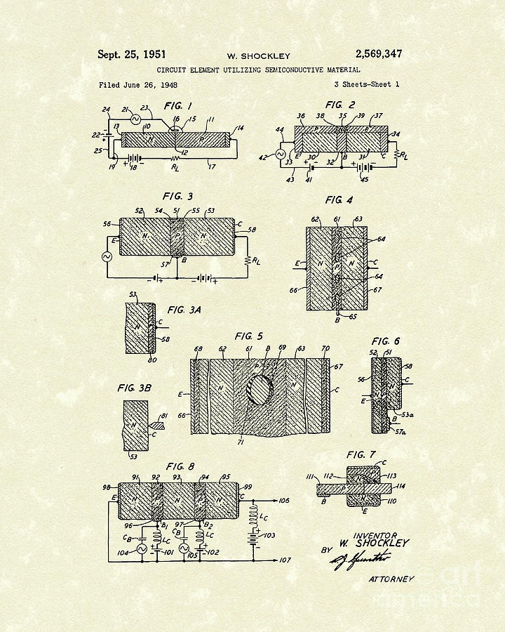 Electrical Circuit 1951 Patent Art Drawing by Prior Art Design
