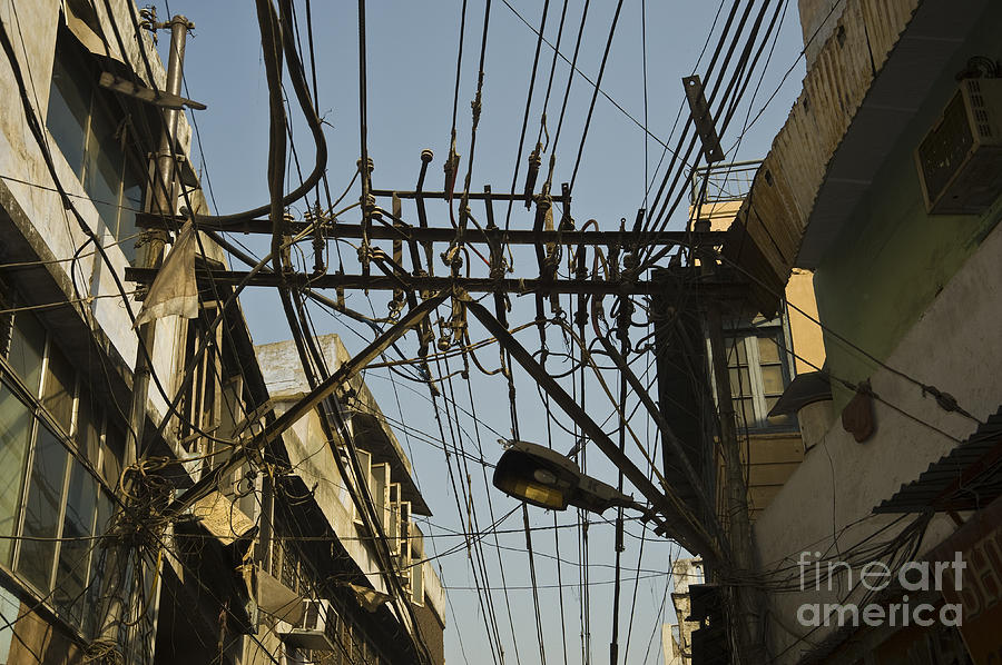Electrical Wires In Old Delhi Photograph by John Shaw