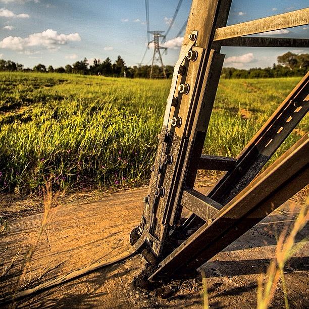 Summer Photograph - #electricity #pole #grass #sunset by David Lamberti