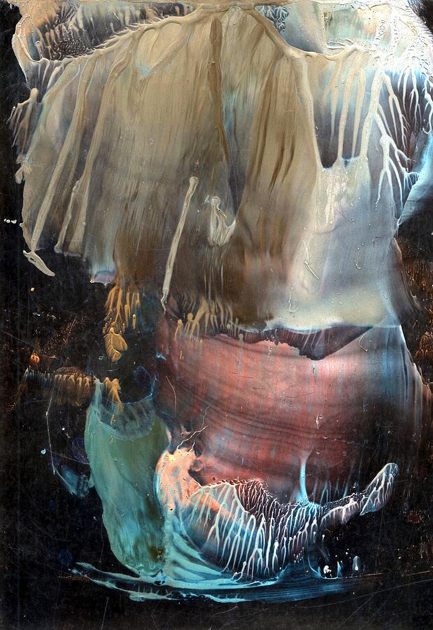 Unique Painting - Electromagnetic storms dissolving into overwhelming gravity by Iulia Cristina Handrabur