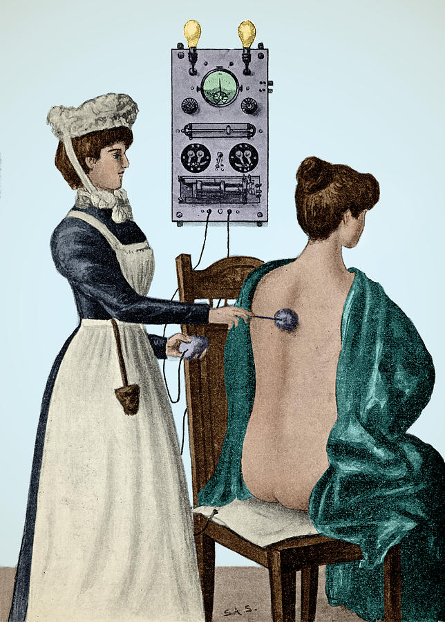 Electrotherapy, Faradization, 1900 Photograph by Wellcome Images