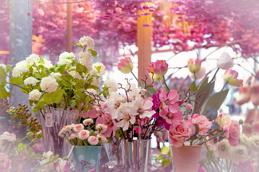 Flower Photograph - Elegance 1. Amsterdam Flower Market by Jenny Rainbow