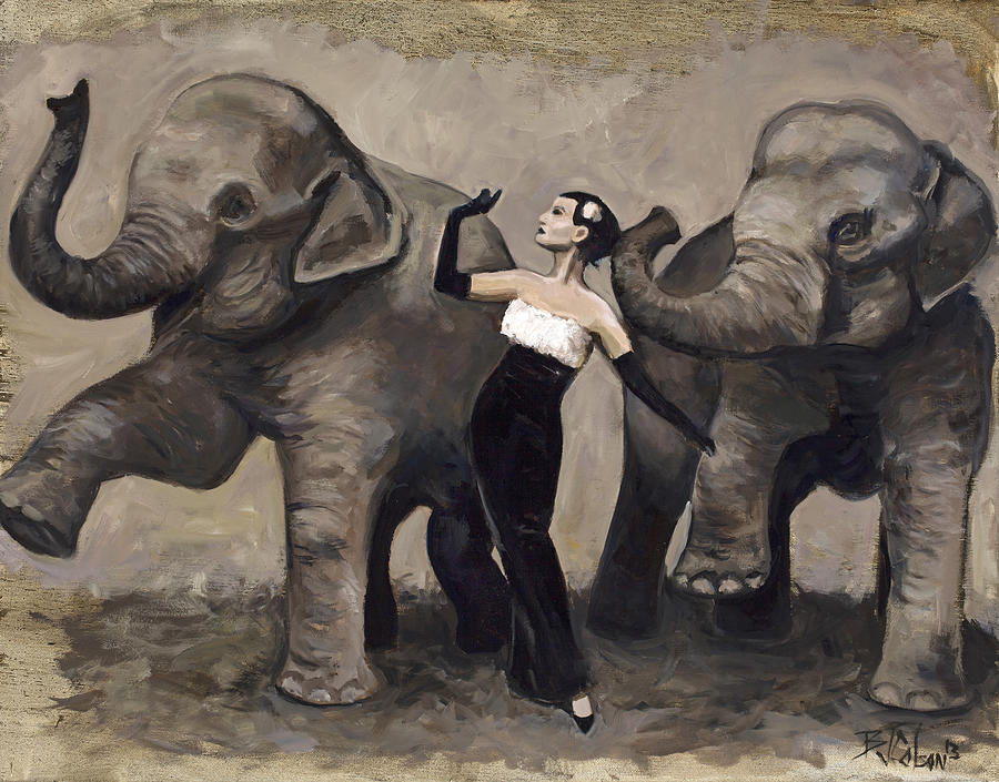 Elegance and Elephants Painting by Billie Colson