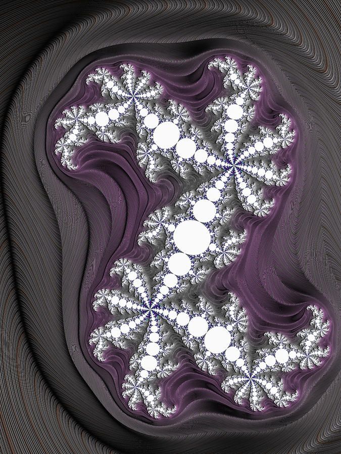Elegant abstract fractal art white purple brown grey Digital Art by Matthias Hauser