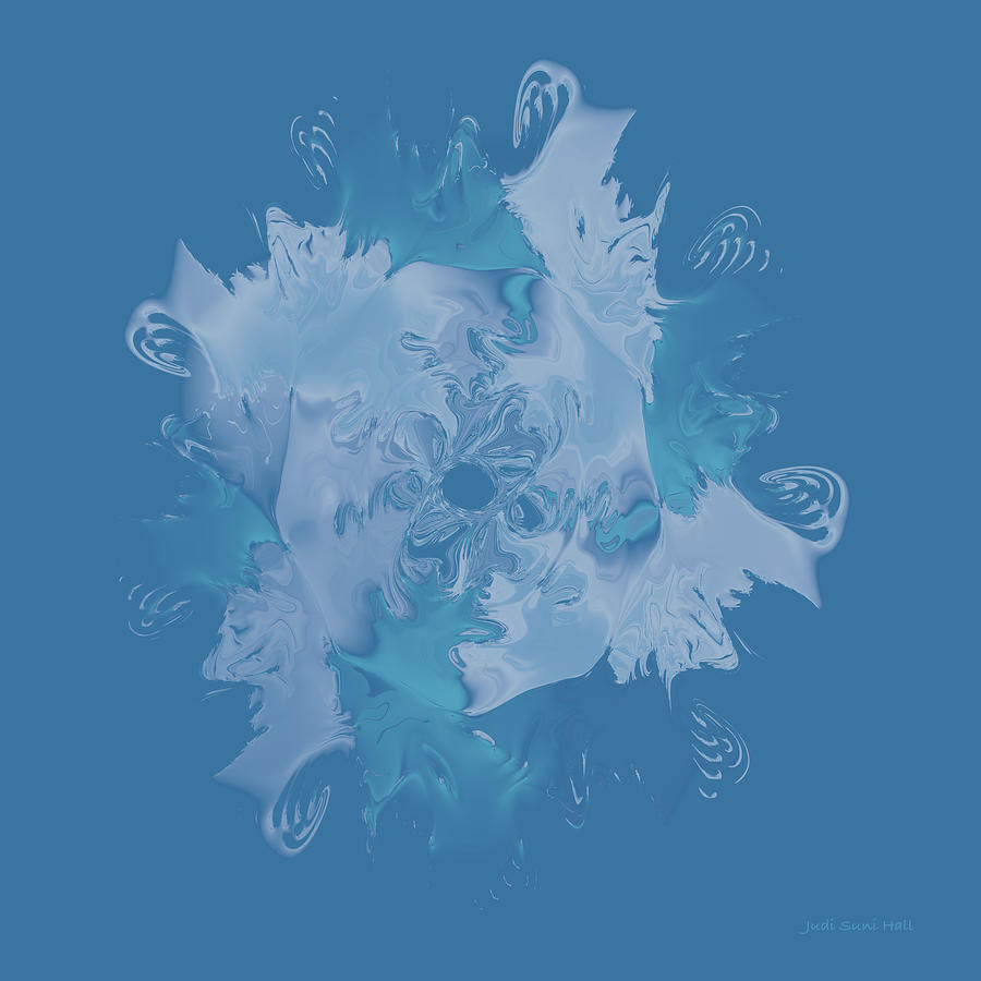 Elegant Blue Flower 1 Digital Art by Judi Suni Hall