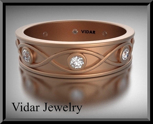 Gemstone Jewelry - Elegant Diamond 14k Rose Gold Woman Wedding Ring by Roi Avidar