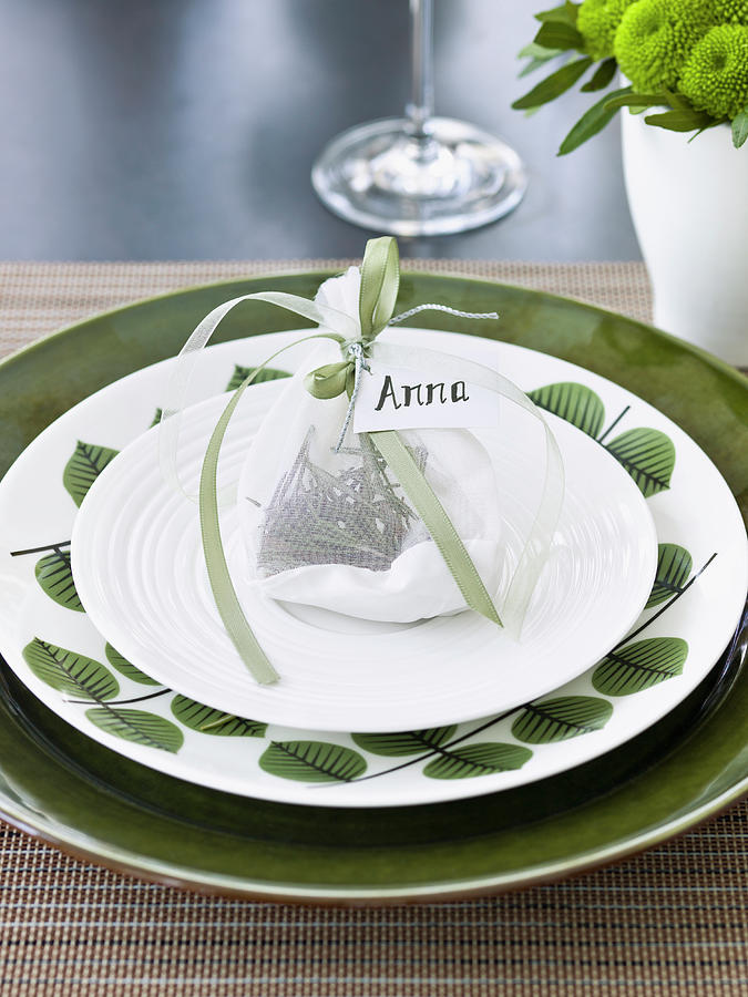 Elegant Place Setting With Name Tag Photograph by Johner Images