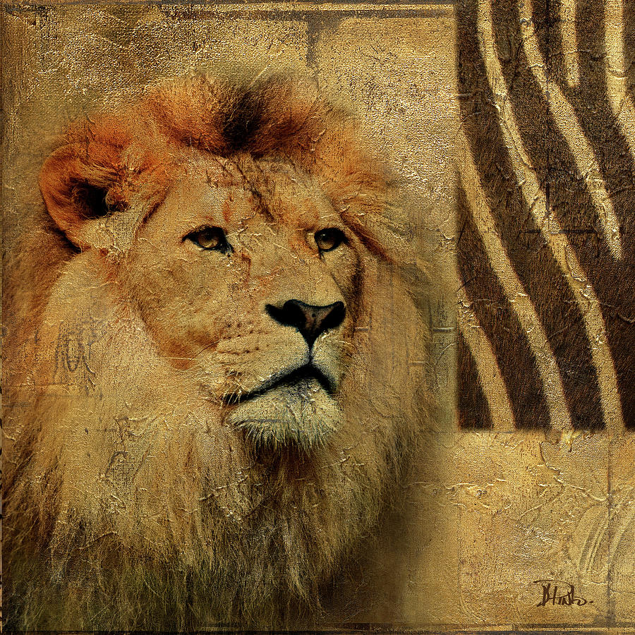 Wildlife Digital Art - Elegant Safari II (lion) by Patricia Pinto