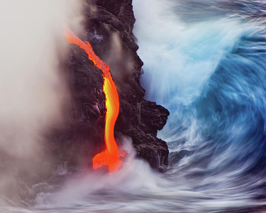 Volcano Photograph - Elements Of Nature by Andrew J. Lee